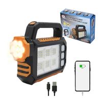 HS-8029 Solar Powered Hand Torch Powerful LED Torch with 3 Lighting Modes