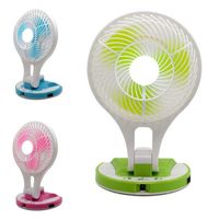 HT-5580 Rechargeable Mini Electric Fan with Portable LED Light