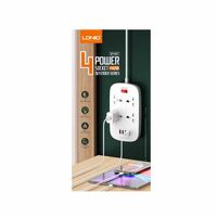 LDNIO SC4407 Power Socket 4 USB Charger with Power Extension Cord